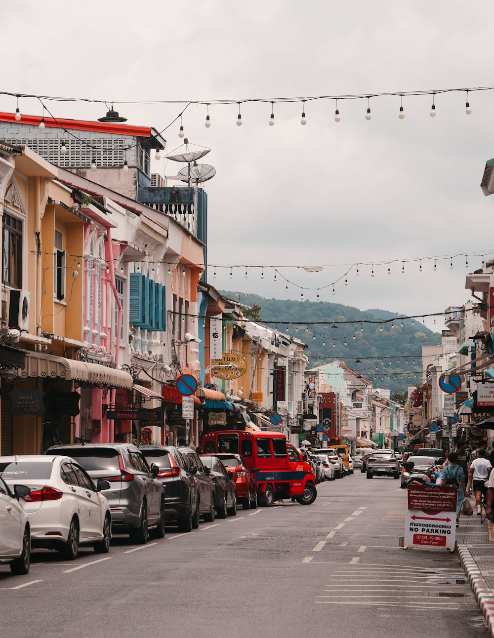 Colourful façades in Phuket Old Town